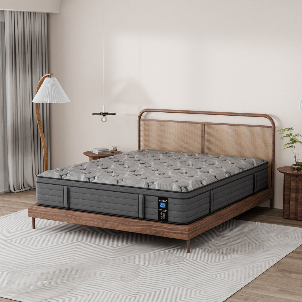 Matelas hybride Modland 14 pouces à plateau-coussin moyen, matelas à ressorts ensachés dans une boîte