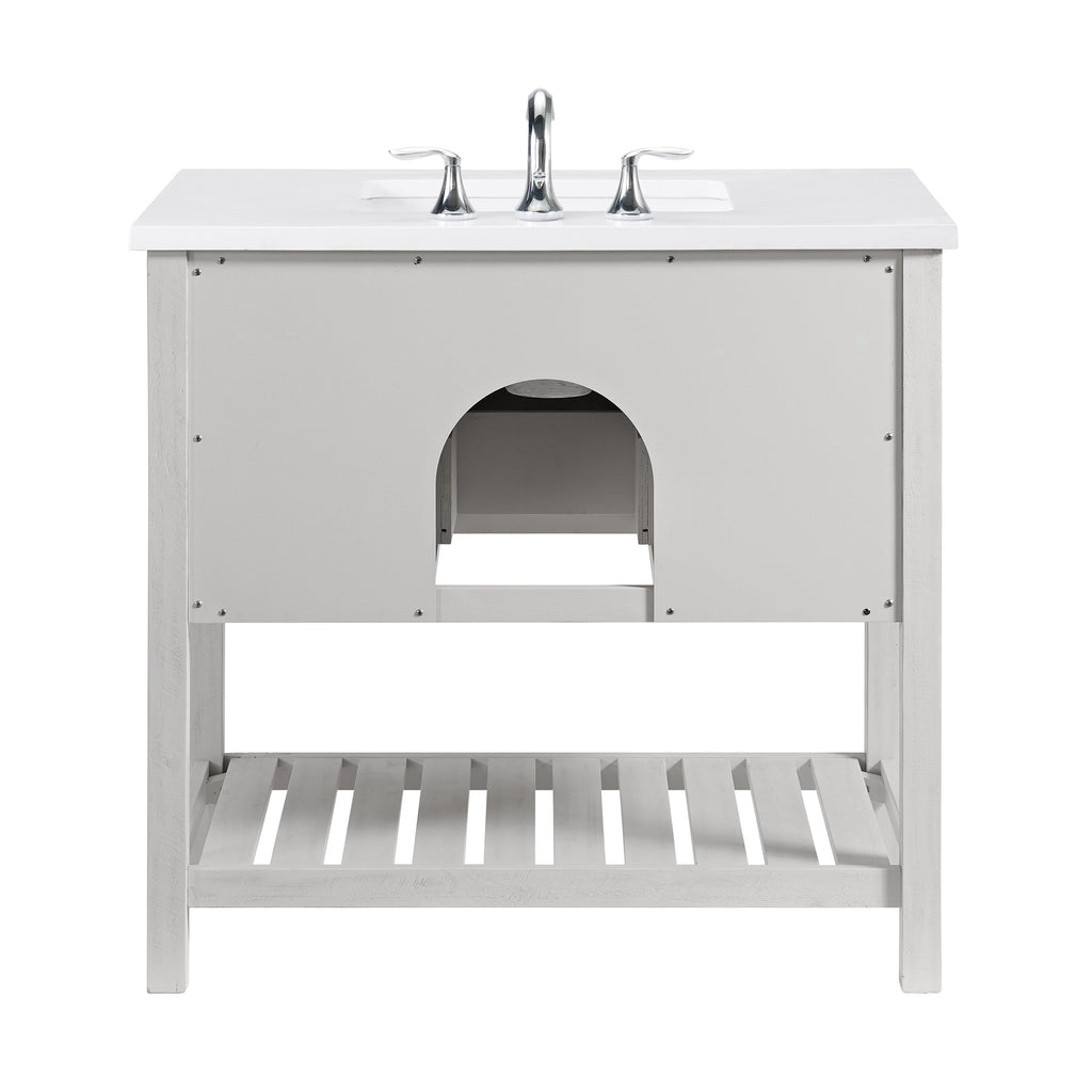 Meuble-lavabo simple de style ferme Monterey 37 avec dessus
