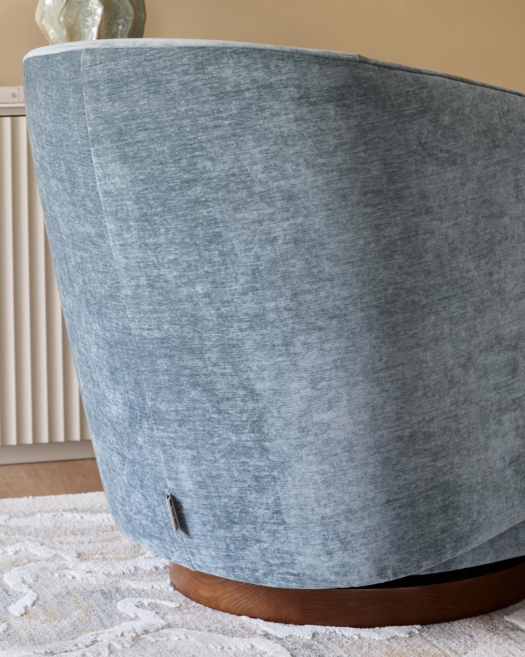 Fauteuil pivotant Natalia en chenille bleu-gris