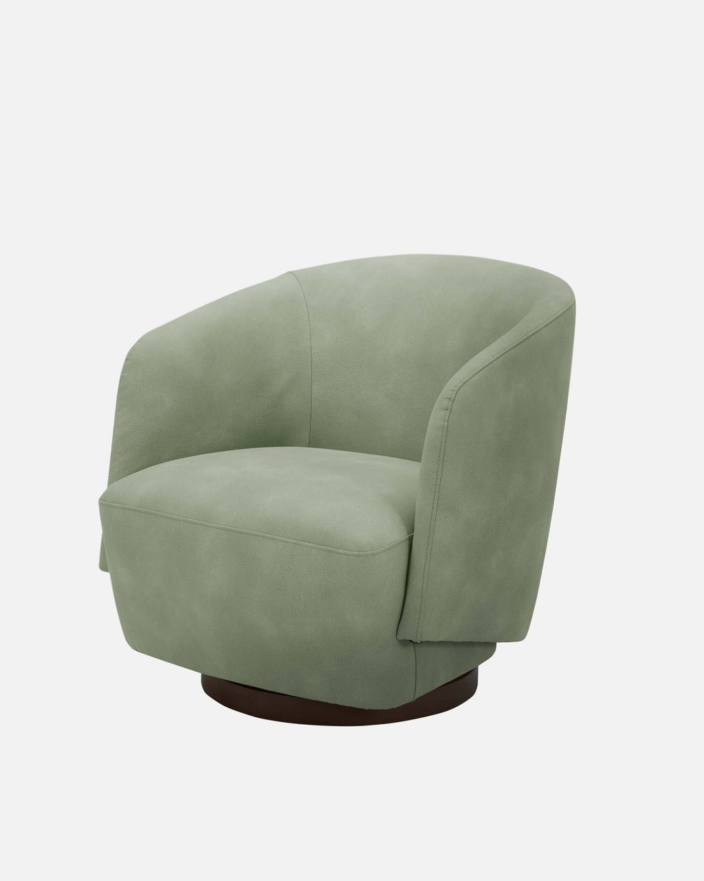 Fauteuil pivotant Natalia en similicuir vert sauge