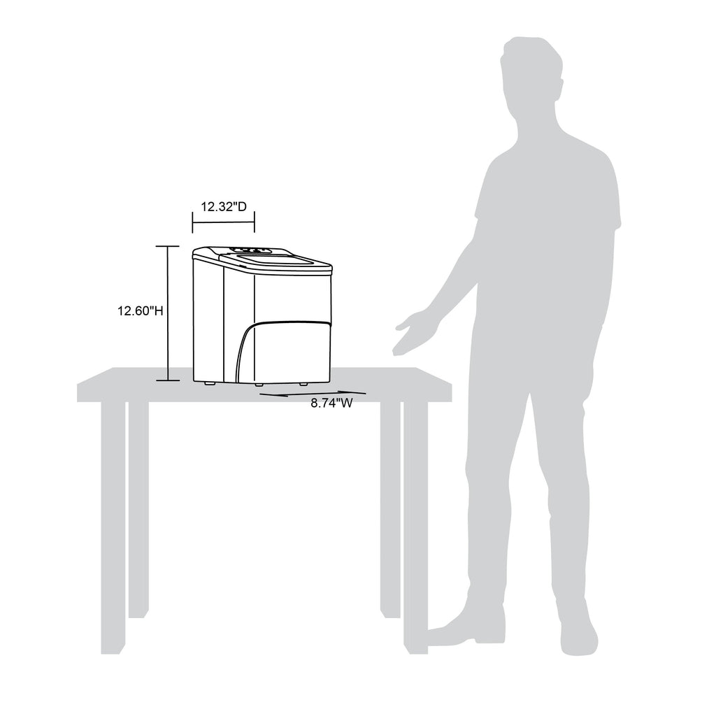 Machine à glaçons de comptoir Newair 11,8 kg, portable et légère, commande intuitive, glaçons de grande ou petite taille, pièces sans BPA