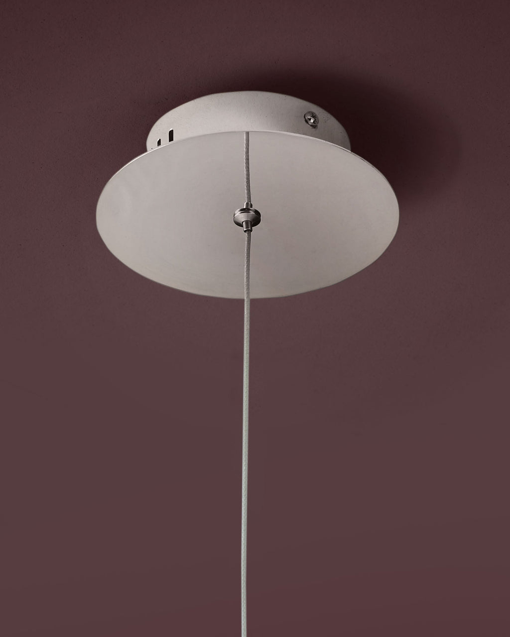 Suspension Nina argentée chromée avec verre transparent et LED réglable, à une seule goutte