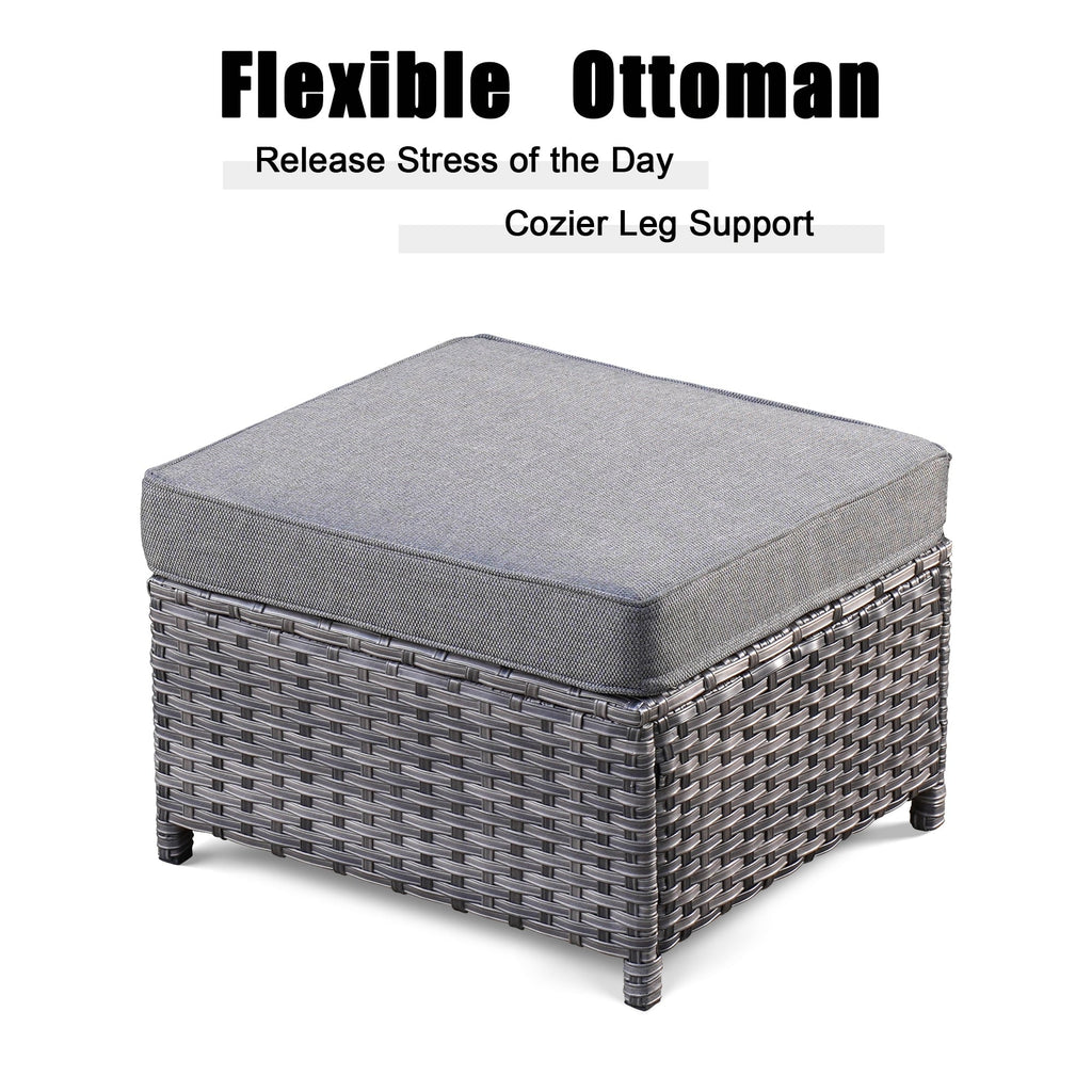 Ensemble de 5 sièges de jardin à dossier haut en osier OVIOS