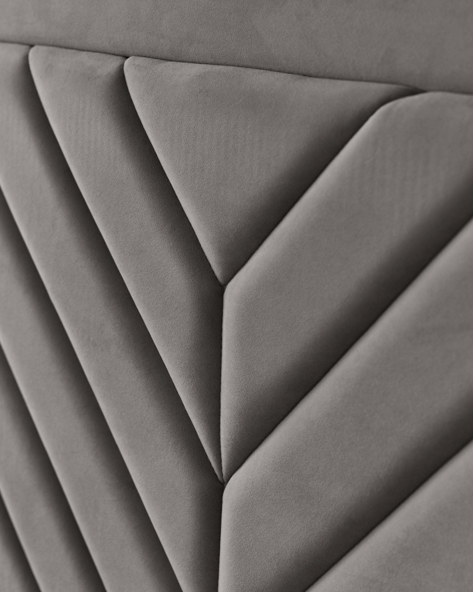 Lit coffre Octavia en velours gris, format super king size