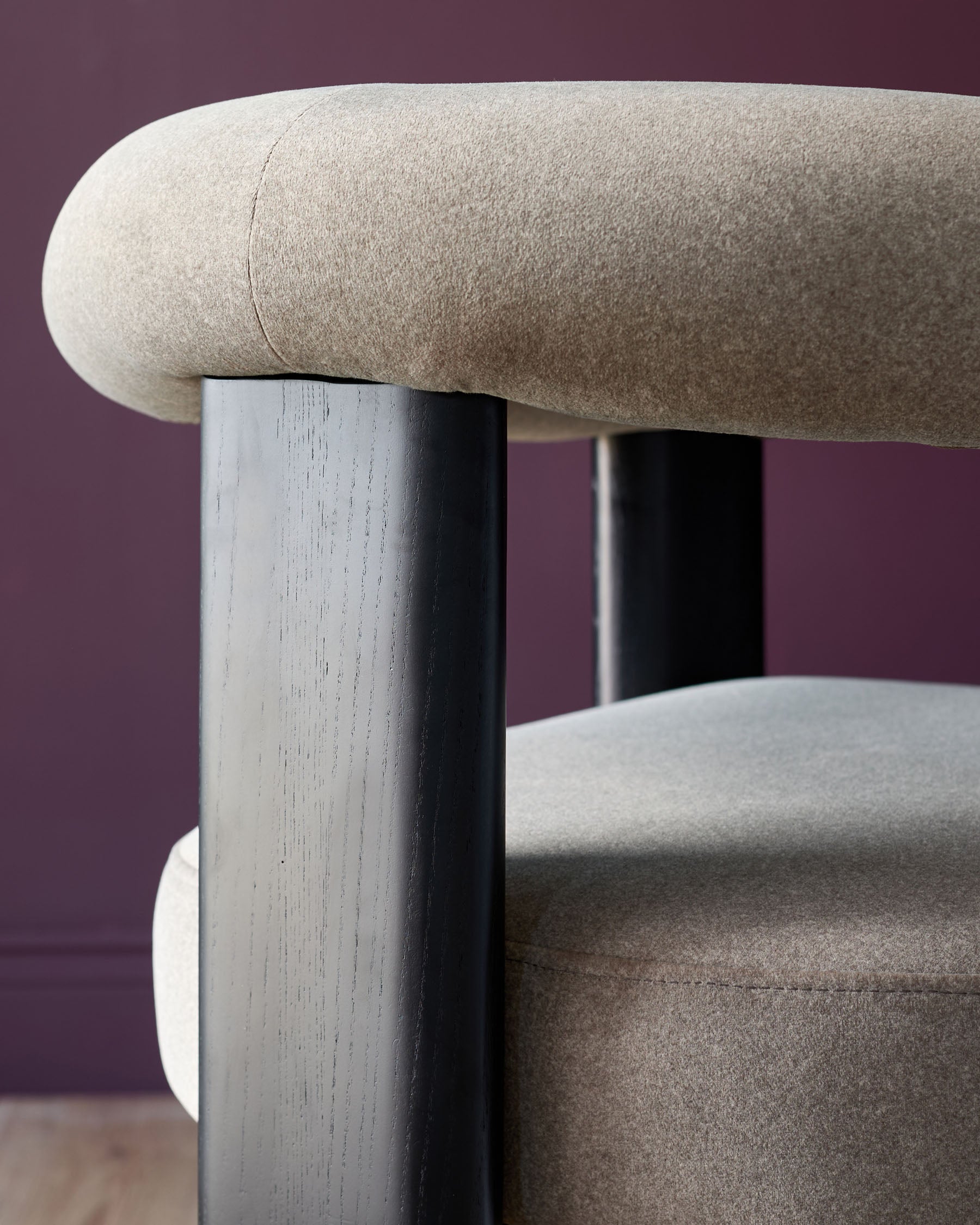 Chaise de salle à manger Orion en tissu moka