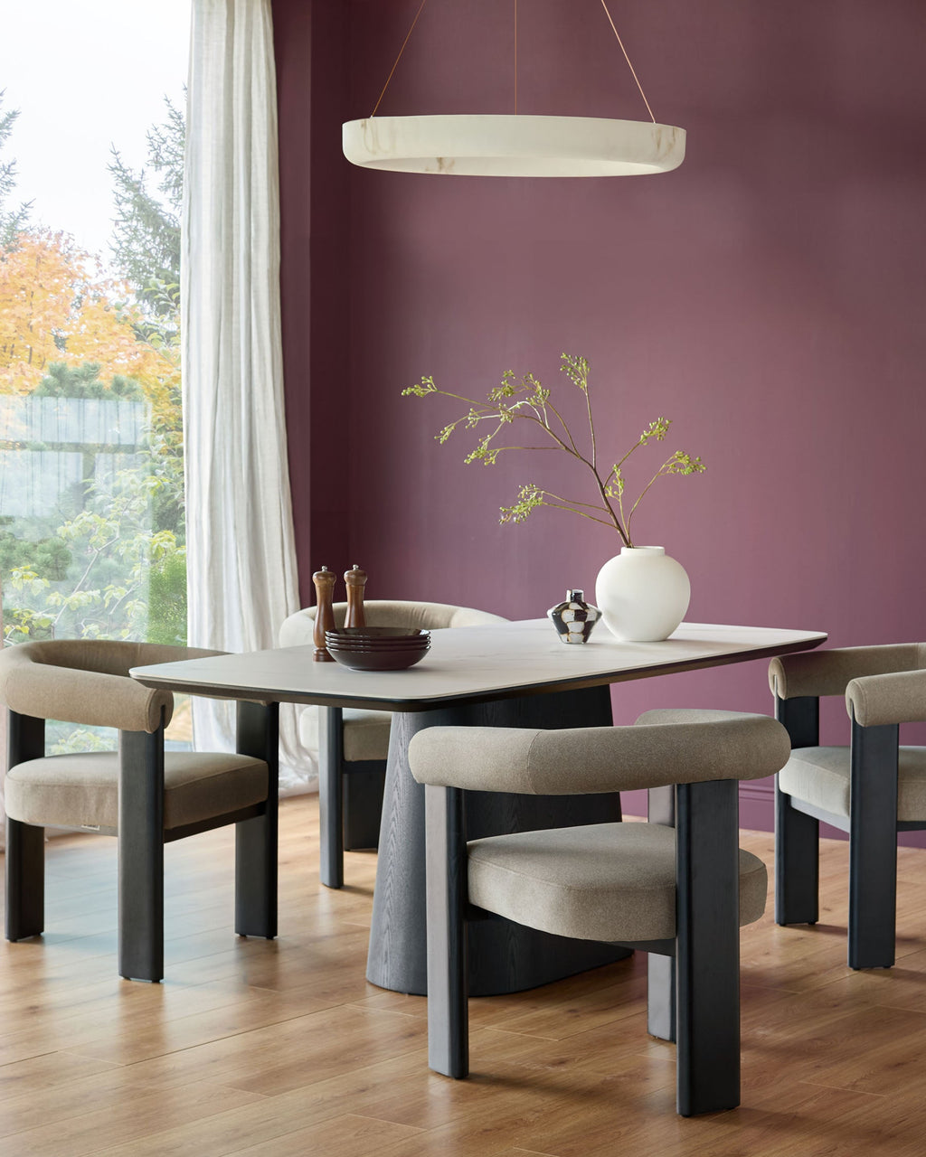 Chaise de salle à manger Orion en tissu moka