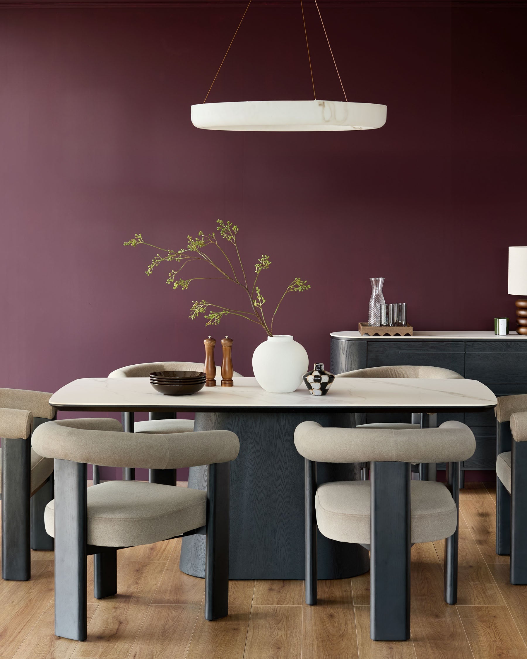 Chaise de salle à manger Orion en tissu moka