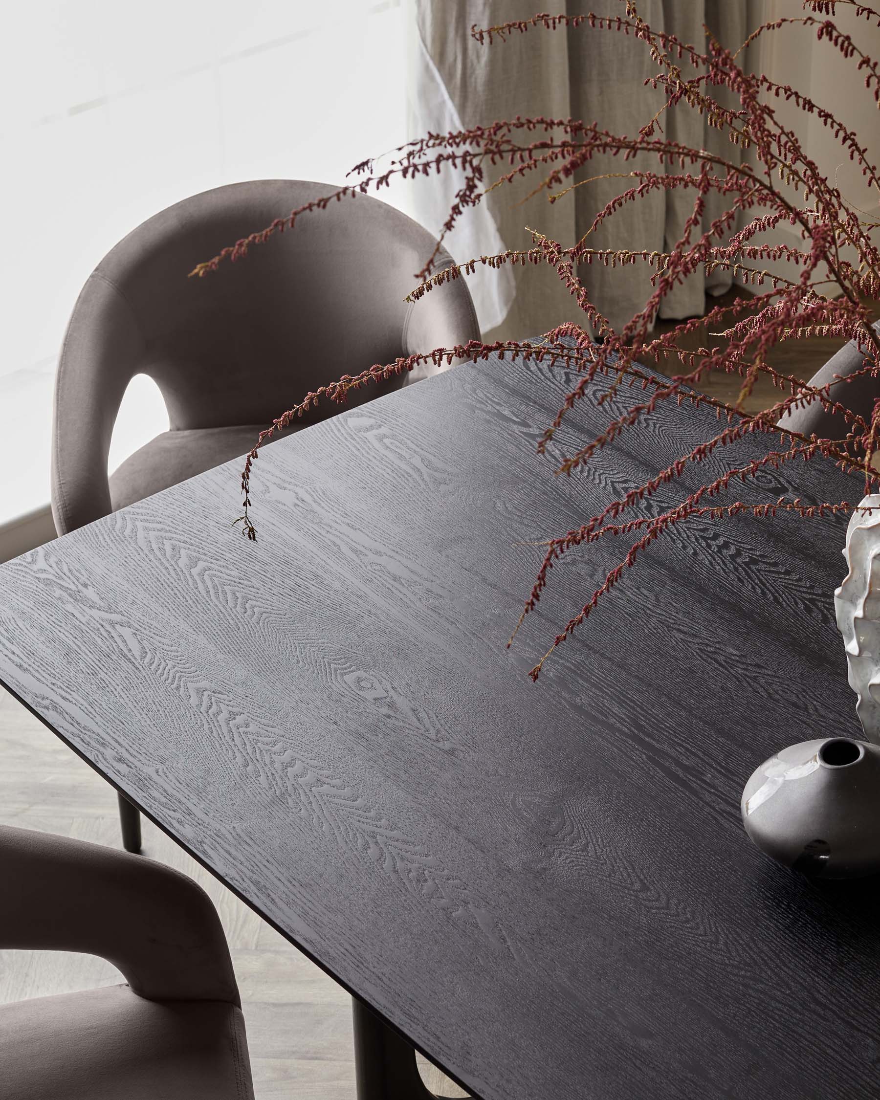 Table de salle à manger fixe Orlan 8 places en frêne noir