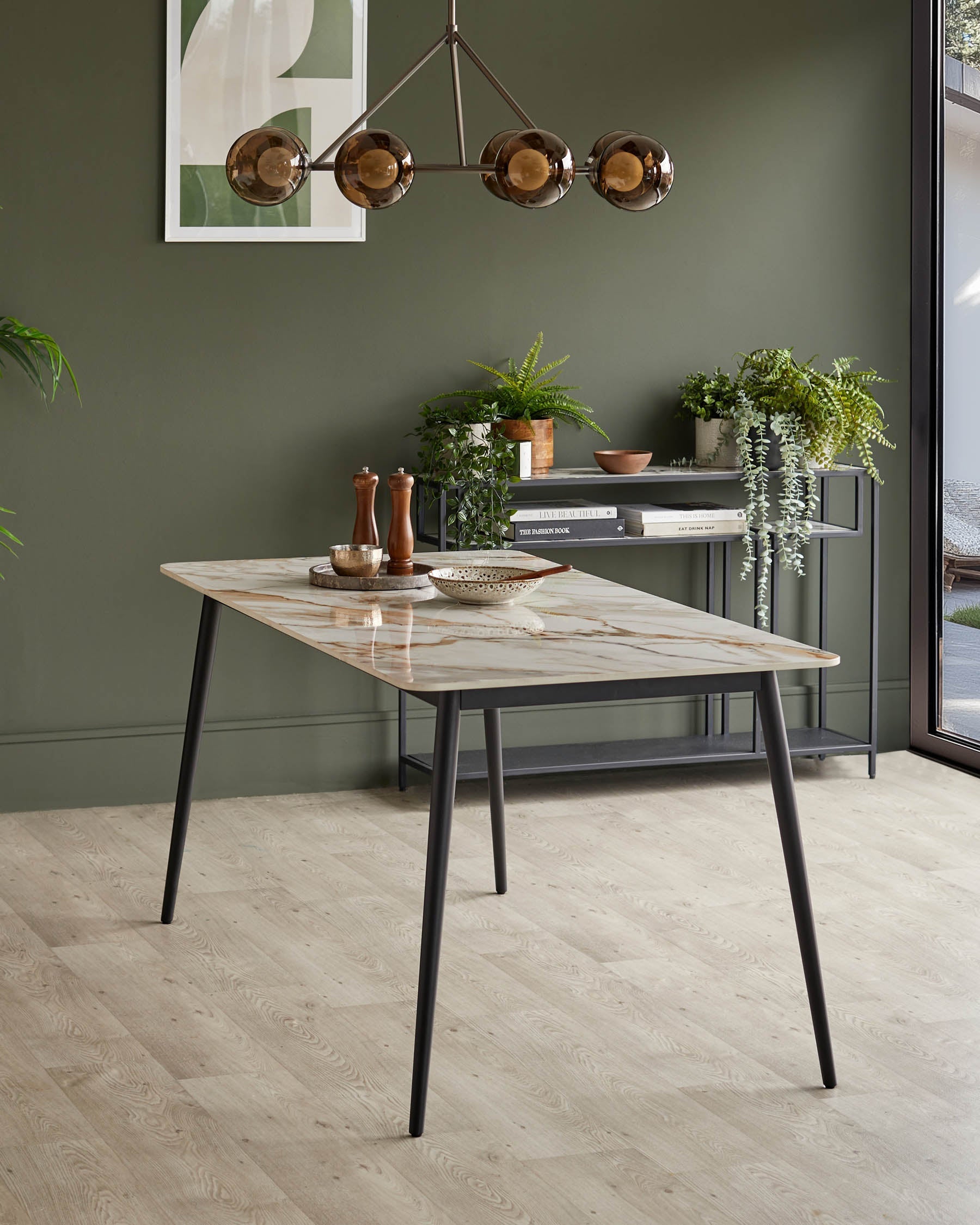 Table à manger Oslo en céramique naturelle 6 places