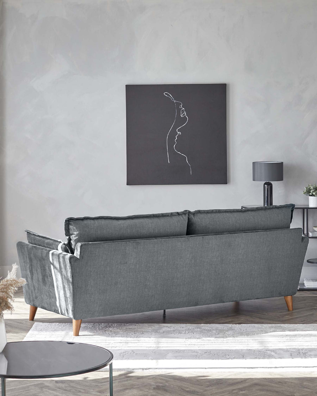 Canapé 3 places Otto en chenille gris clair