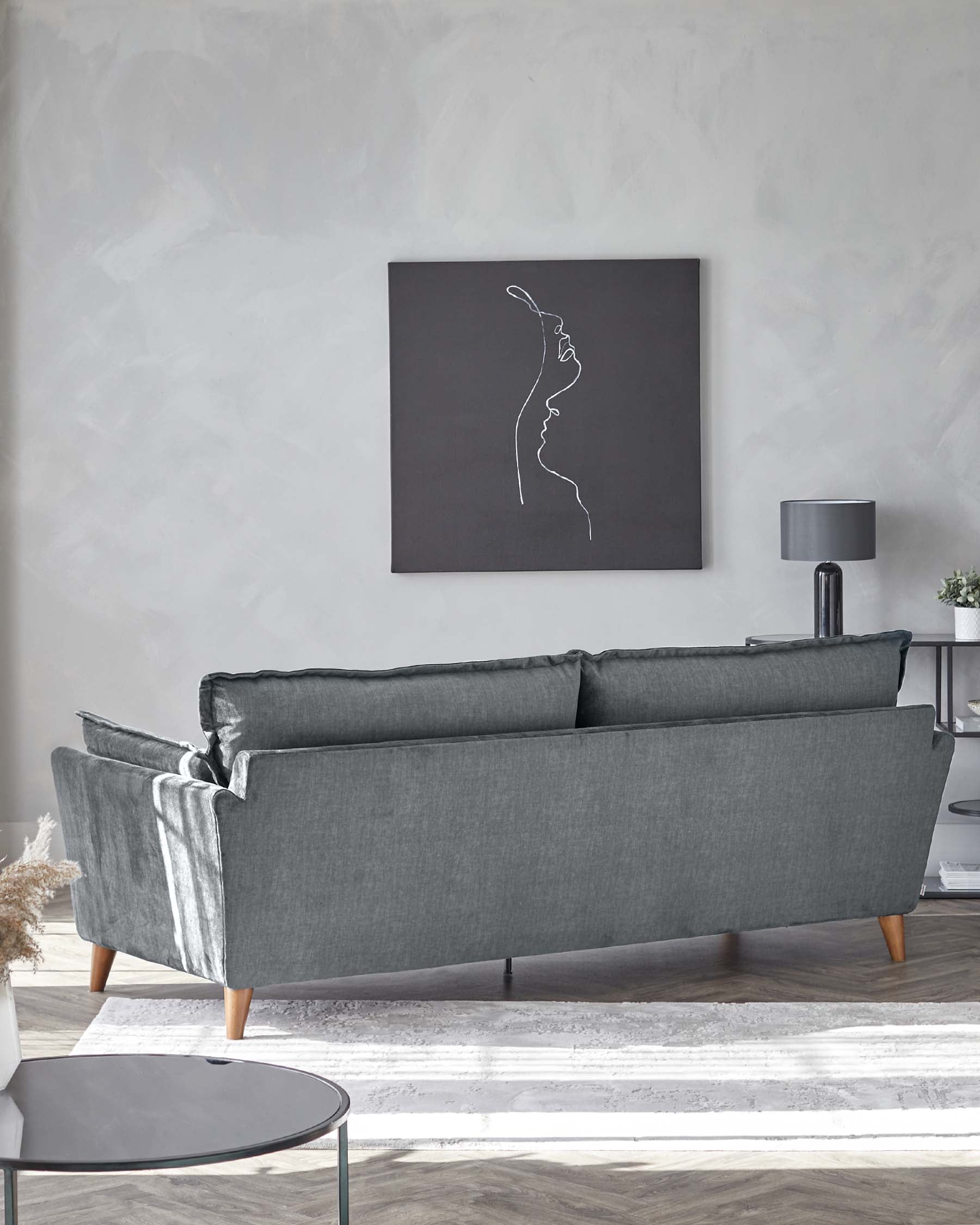 Canapé 3 places Otto en chenille gris clair