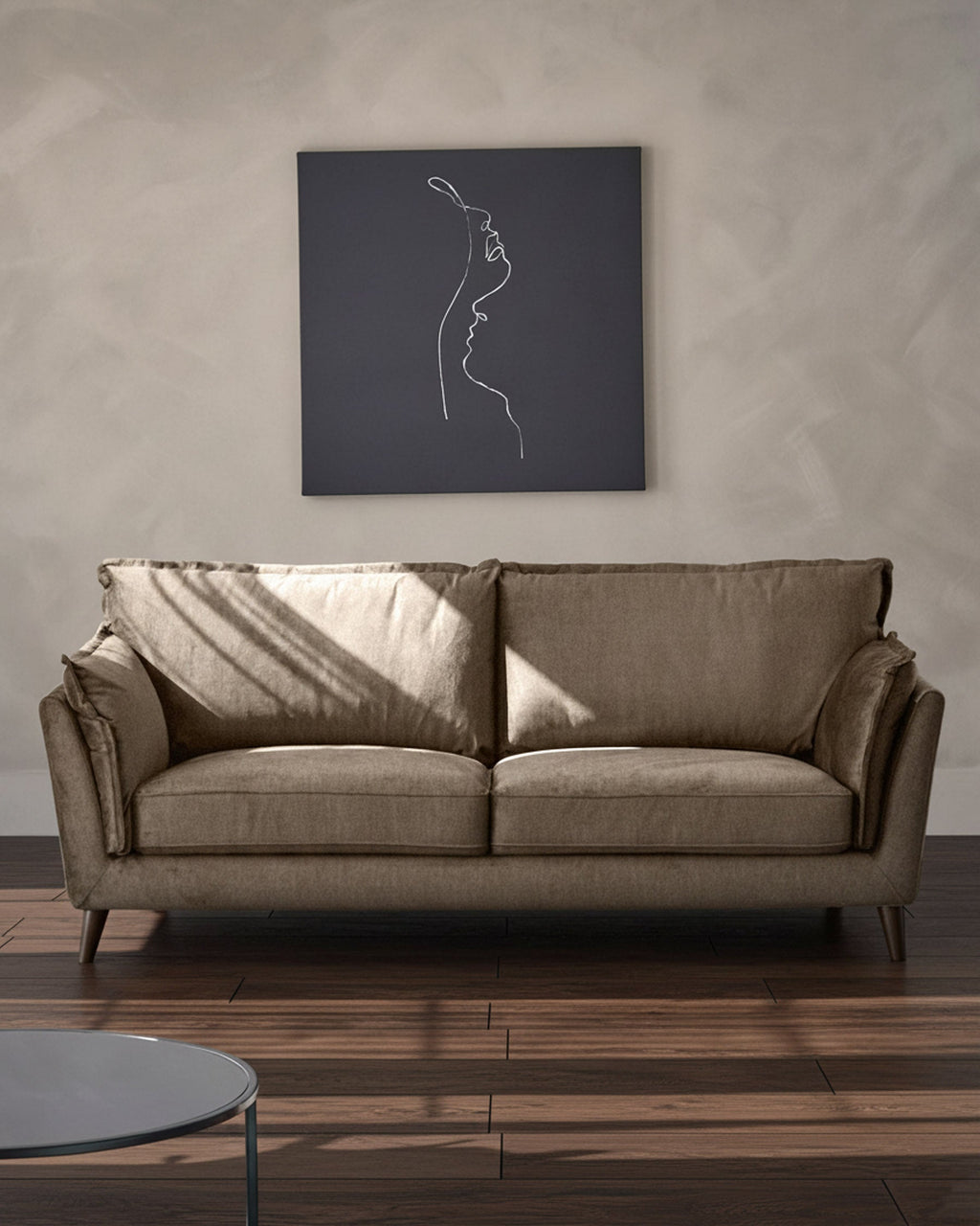 Canapé 2 places Otto en tissu moka