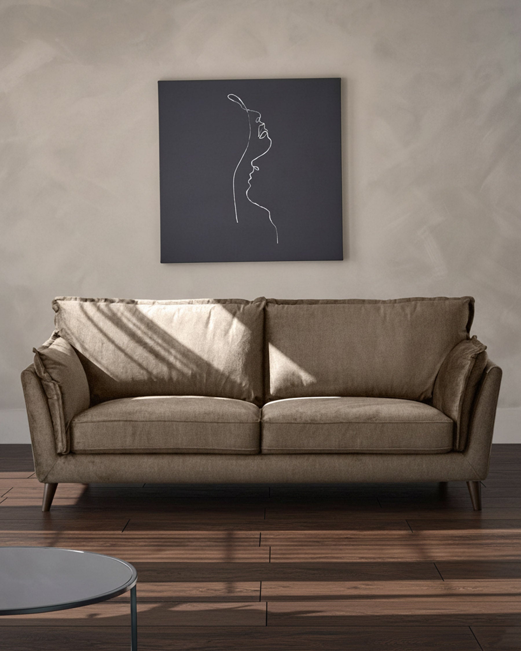 Canapé 2 places Otto en tissu moka