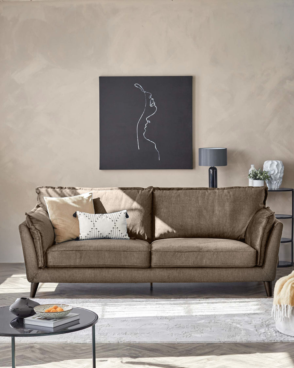 Canapé 3 places en tissu Otto moka