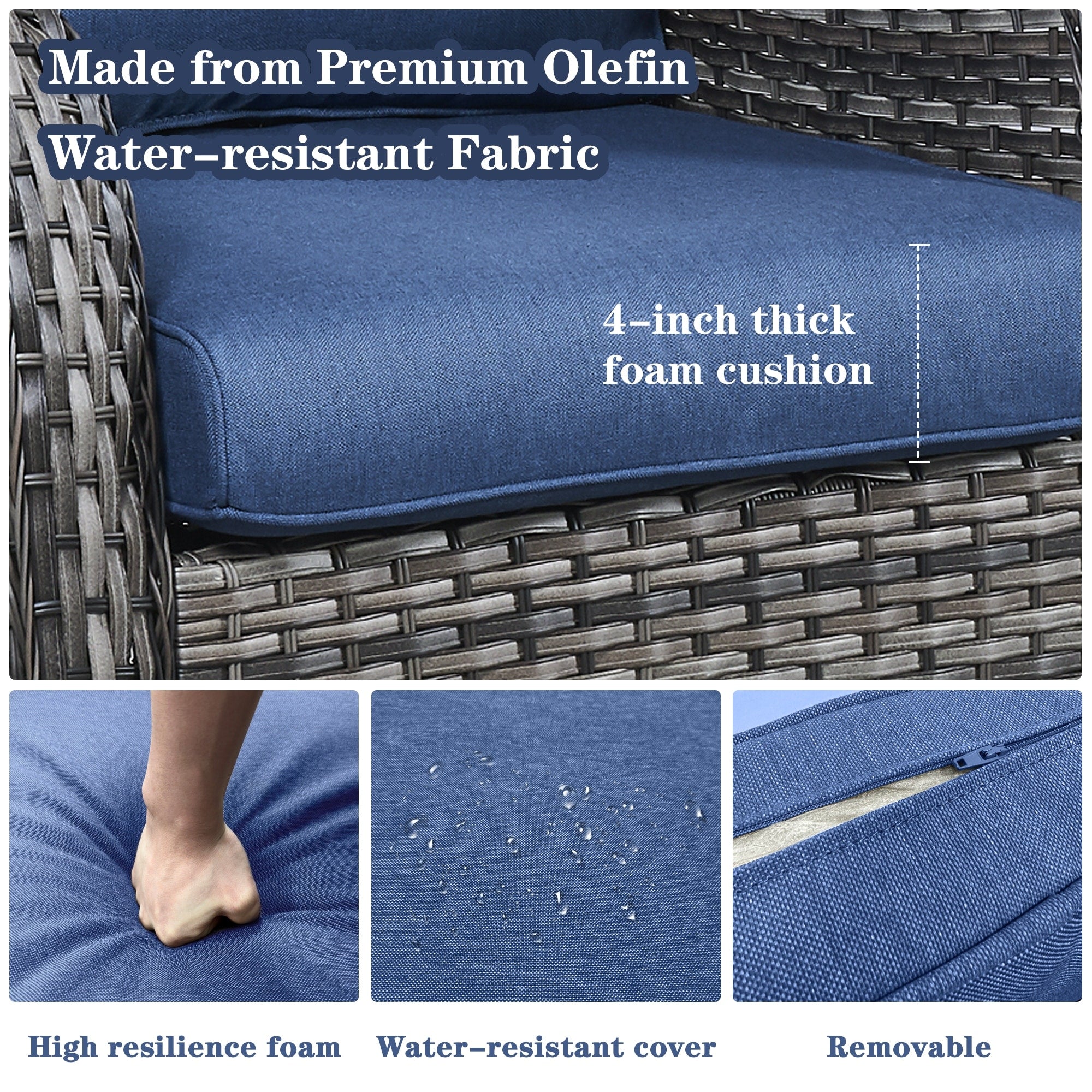 Chaises à bascule d'extérieur en osier Gymojoy avec base pivotante (lot de 2)