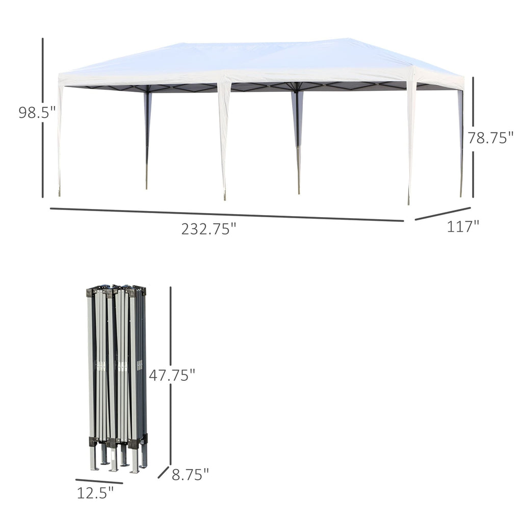 Auvent pop-up robuste Outsunny avec cadre robuste, toit anti-UV et sac de transport pour terrasse, jardin, plage et arrière-cour