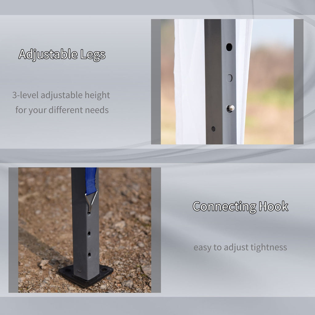 Auvent pop-up robuste Outsunny avec cadre robuste, toit anti-UV et sac de transport pour terrasse, jardin, plage et arrière-cour