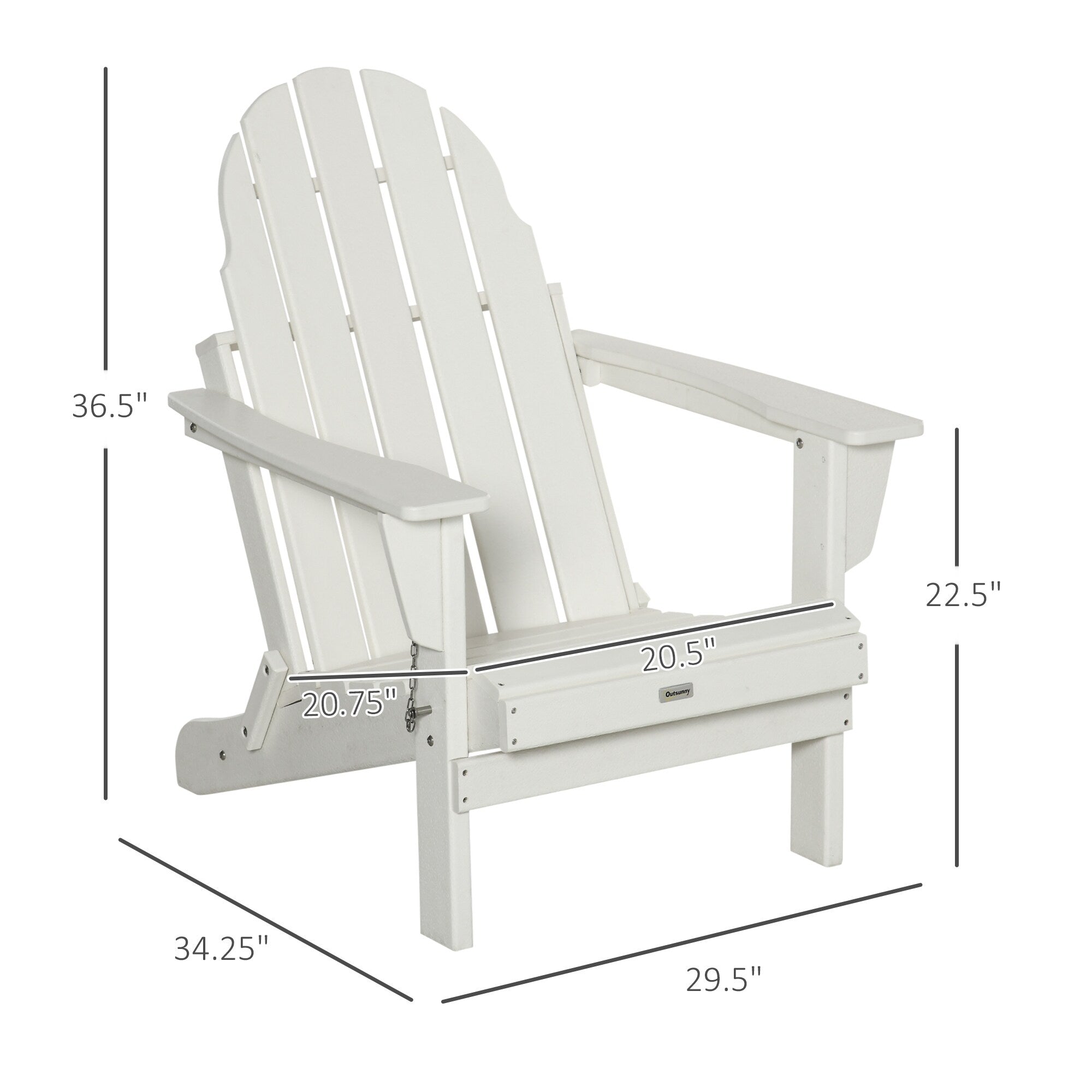 Chaise pliante Adirondack Outsunny, chaises de plage pliantes en plastique PEHD pour terrasse et jardin