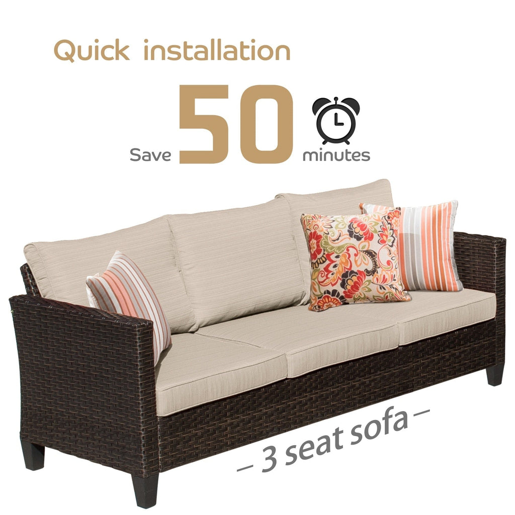 Ensemble de 5 sièges de jardin à dossier haut en osier OVIOS