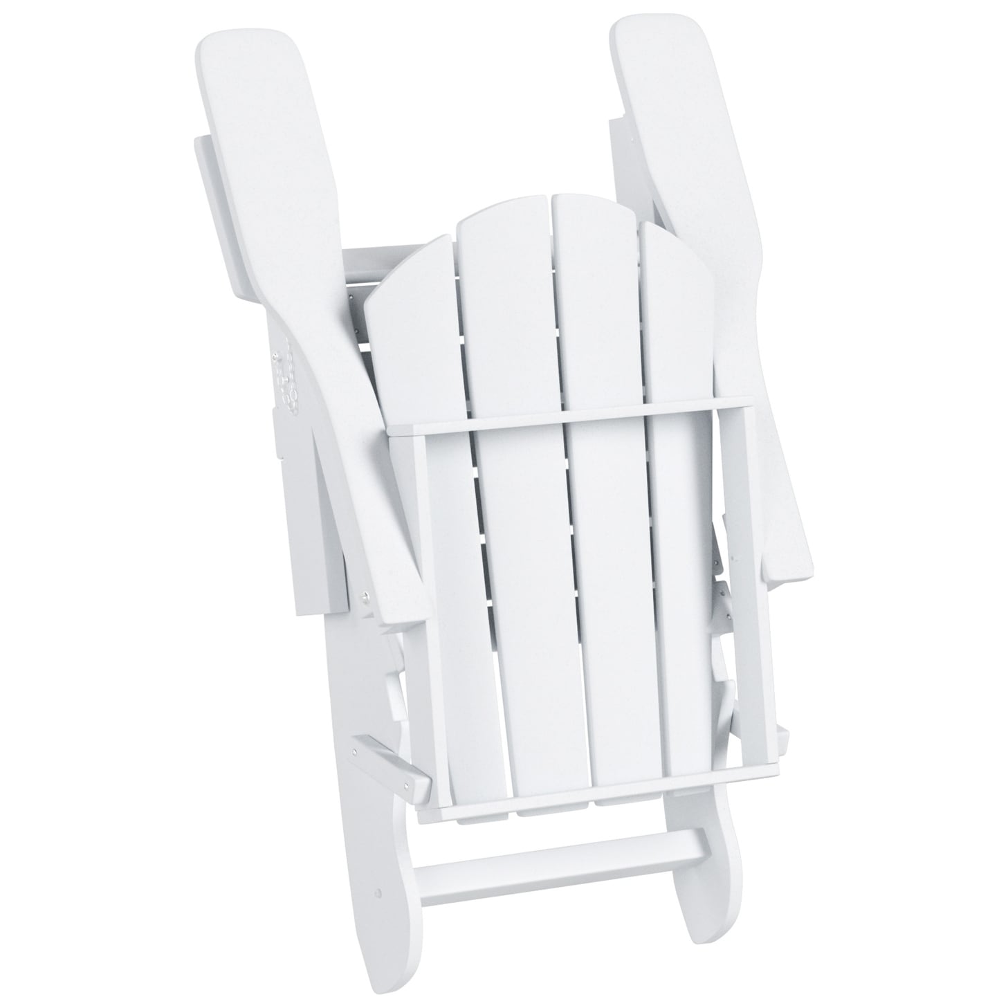 Chaise Adirondack pliable Polytrends Laguna en PEHD pour terrasse extérieure toutes saisons avec pouf (ensemble 2 pièces)