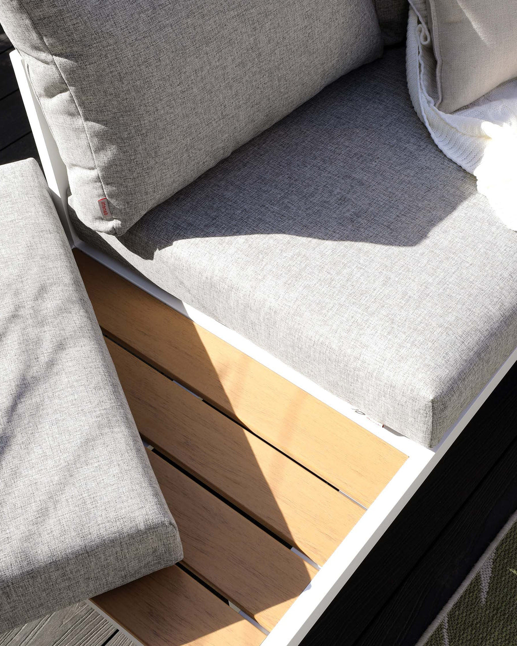 Banc de jardin d'angle droit blanc Palermo