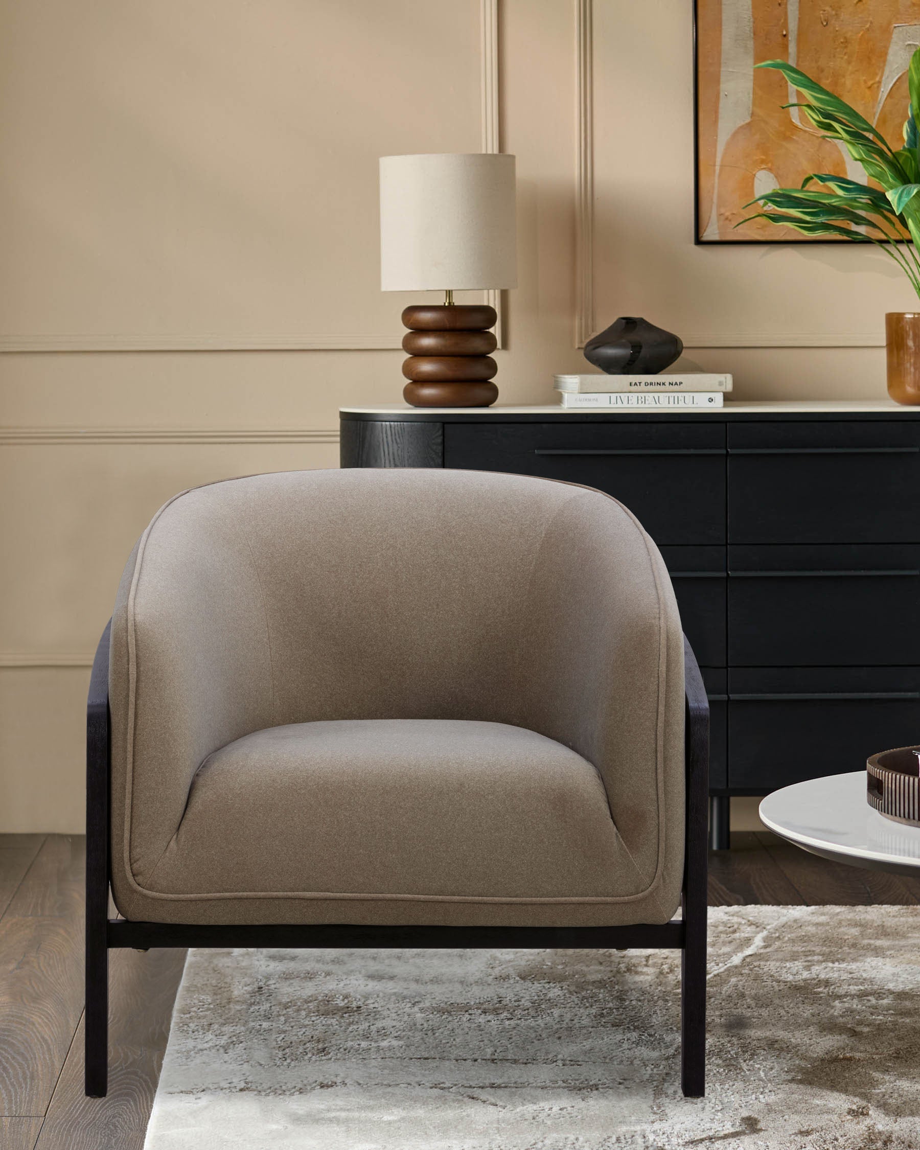 Chaise d'appoint Palmer en tissu moka