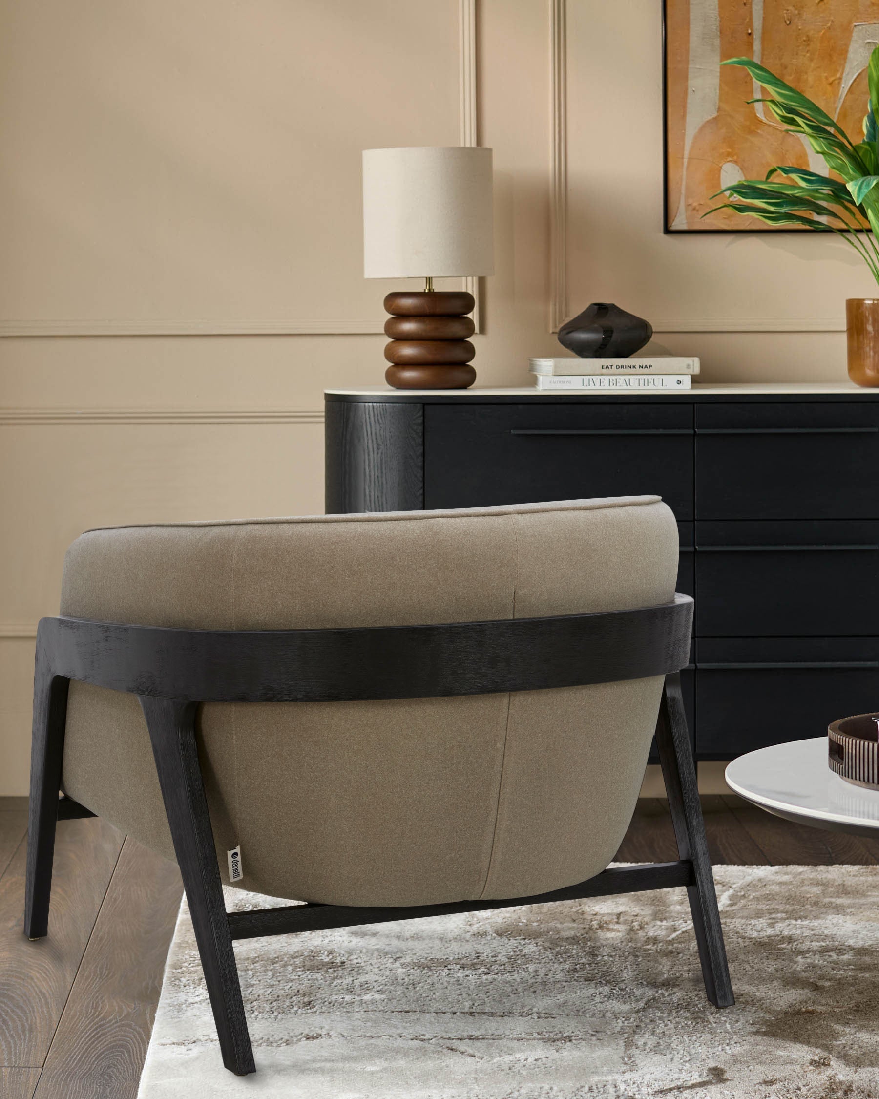 Chaise d'appoint Palmer en tissu moka