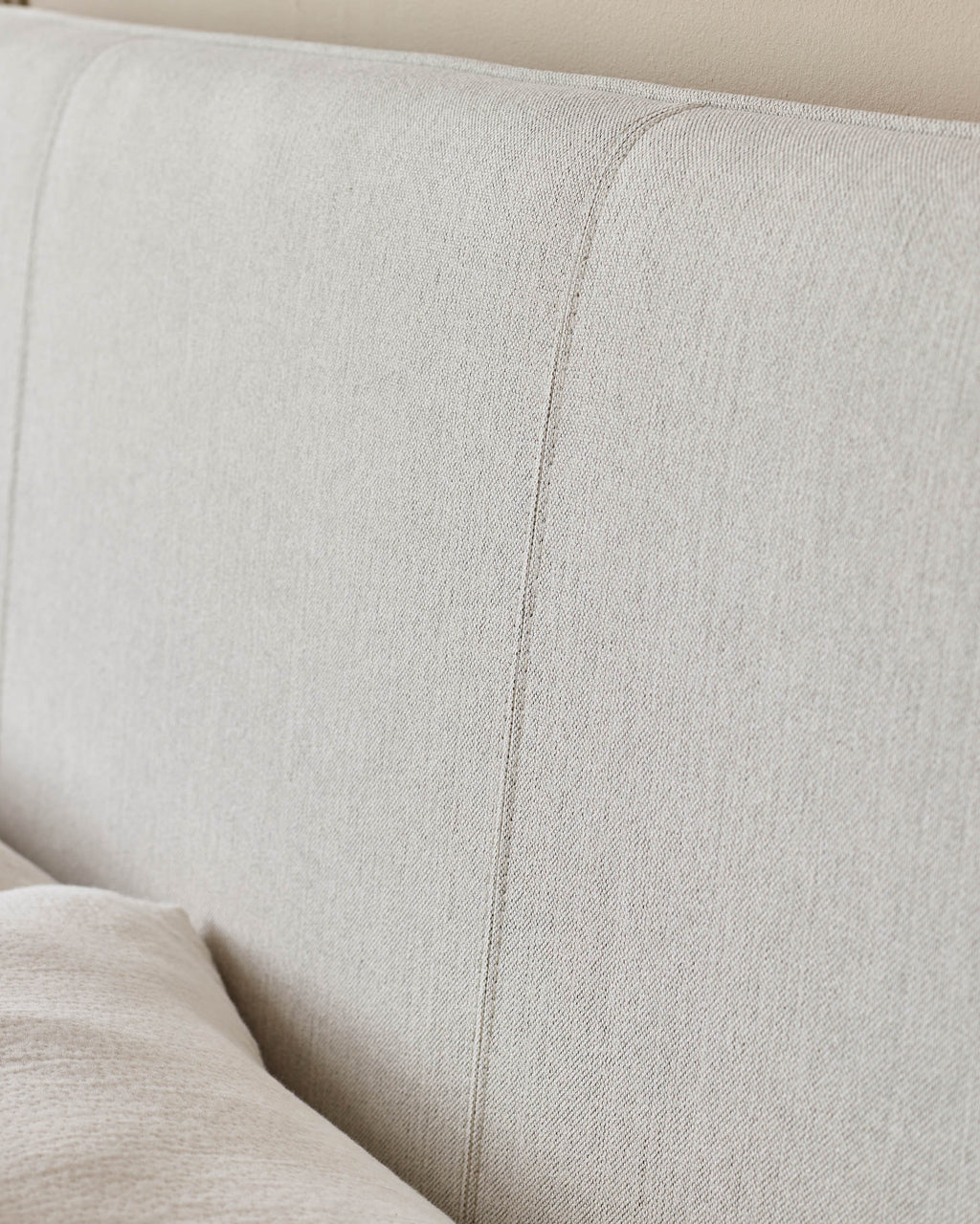 Lit super king Paolo en tissu bicolore ivoire