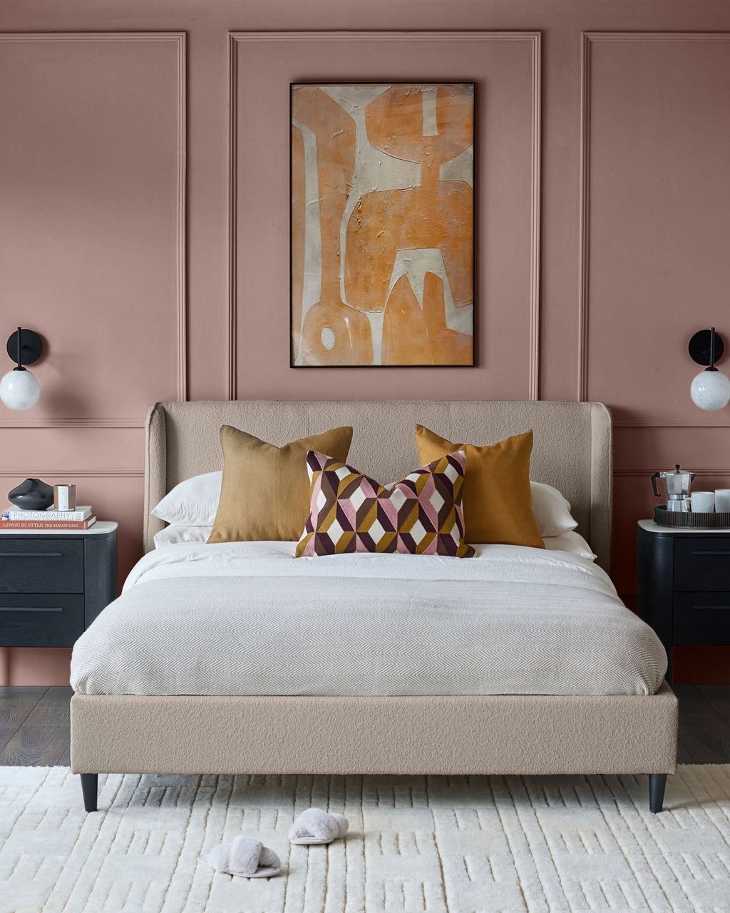 Lit Paolo en boucle douce naturelle King