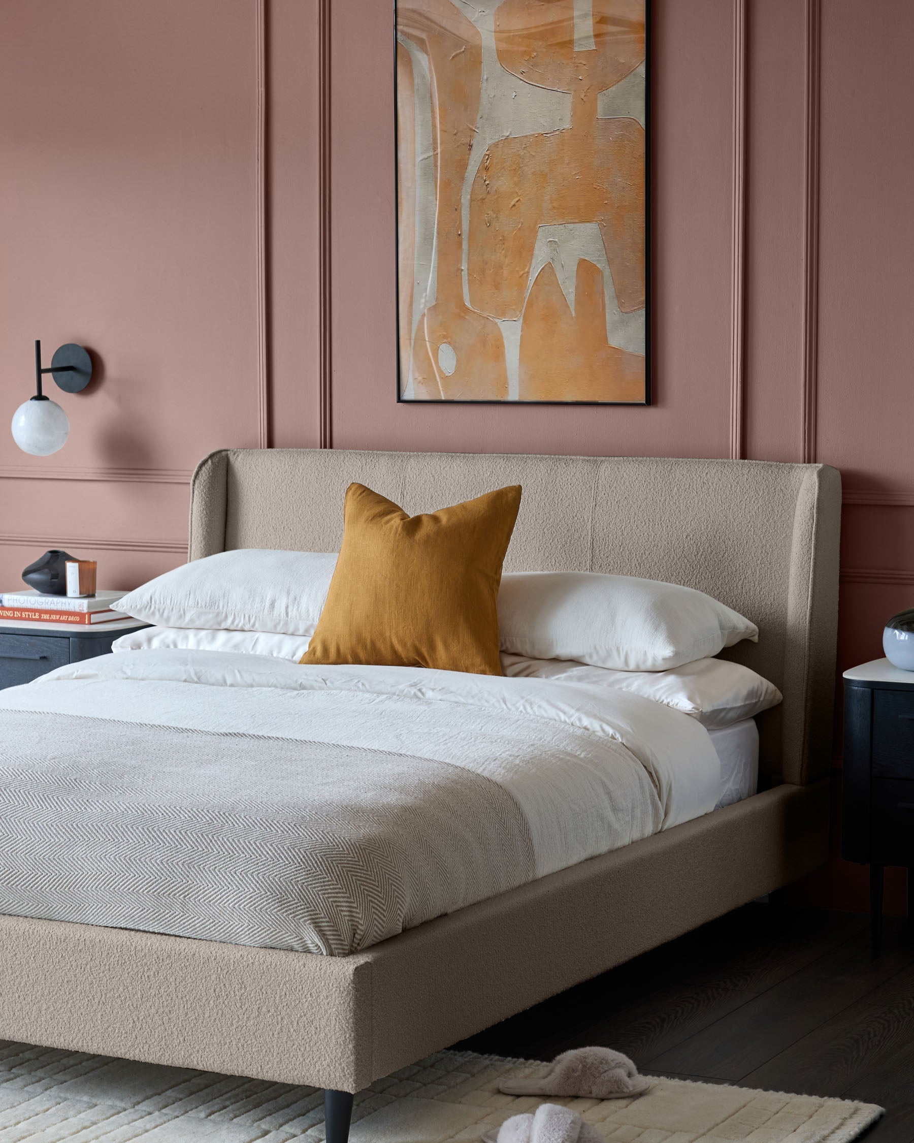 Lit double Paolo en boucle douce naturelle