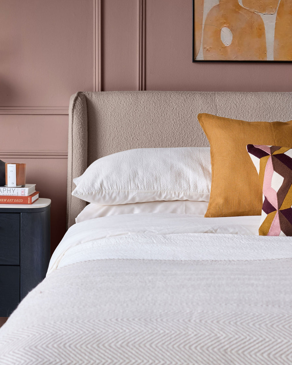 Lit double Paolo en boucle douce naturelle