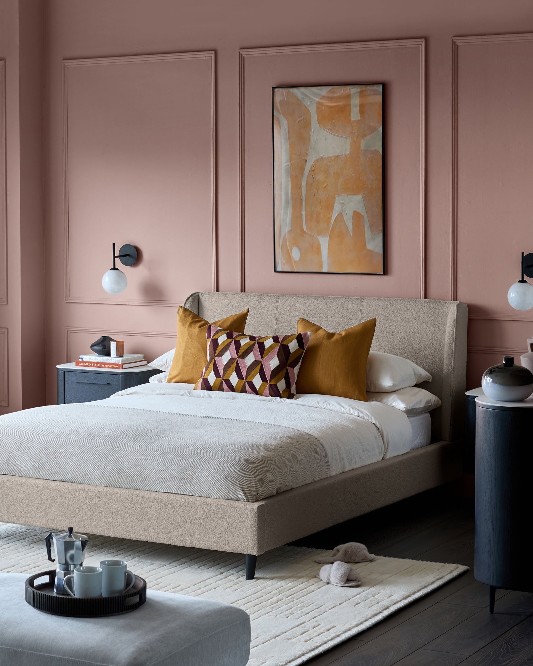 Lit Paolo en boucle douce naturelle King