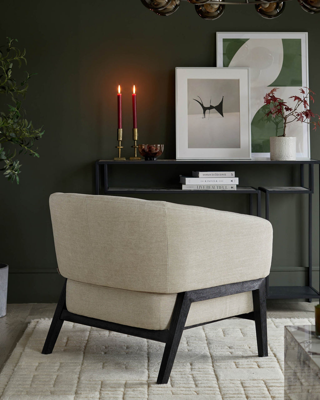 Fauteuil d'appoint Parker en tissu ivoire