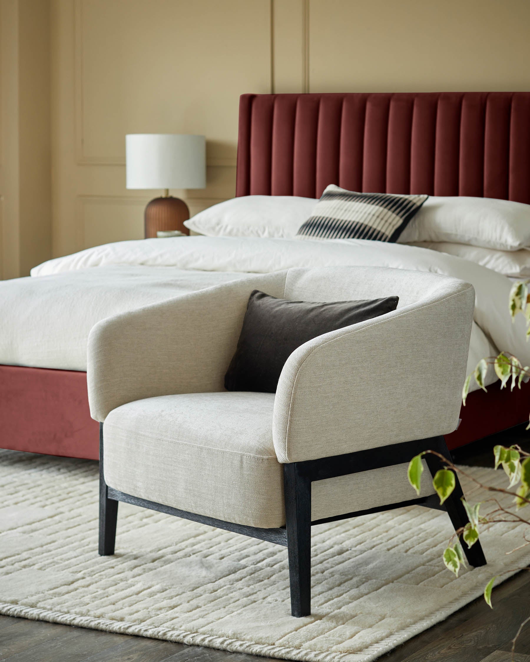 Fauteuil d'appoint Parker en tissu ivoire