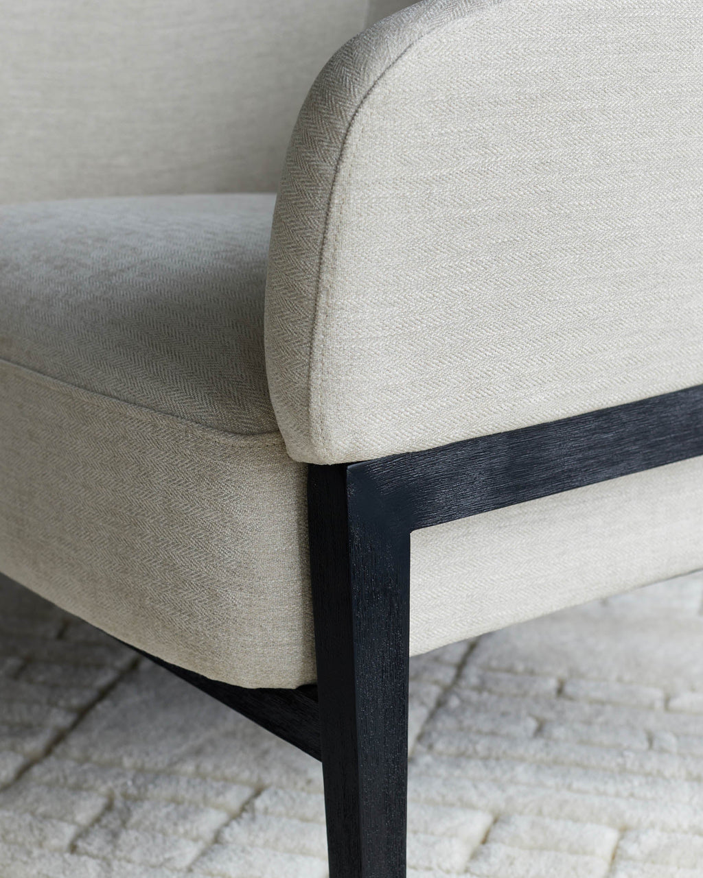 Fauteuil d'appoint Parker en tissu ivoire