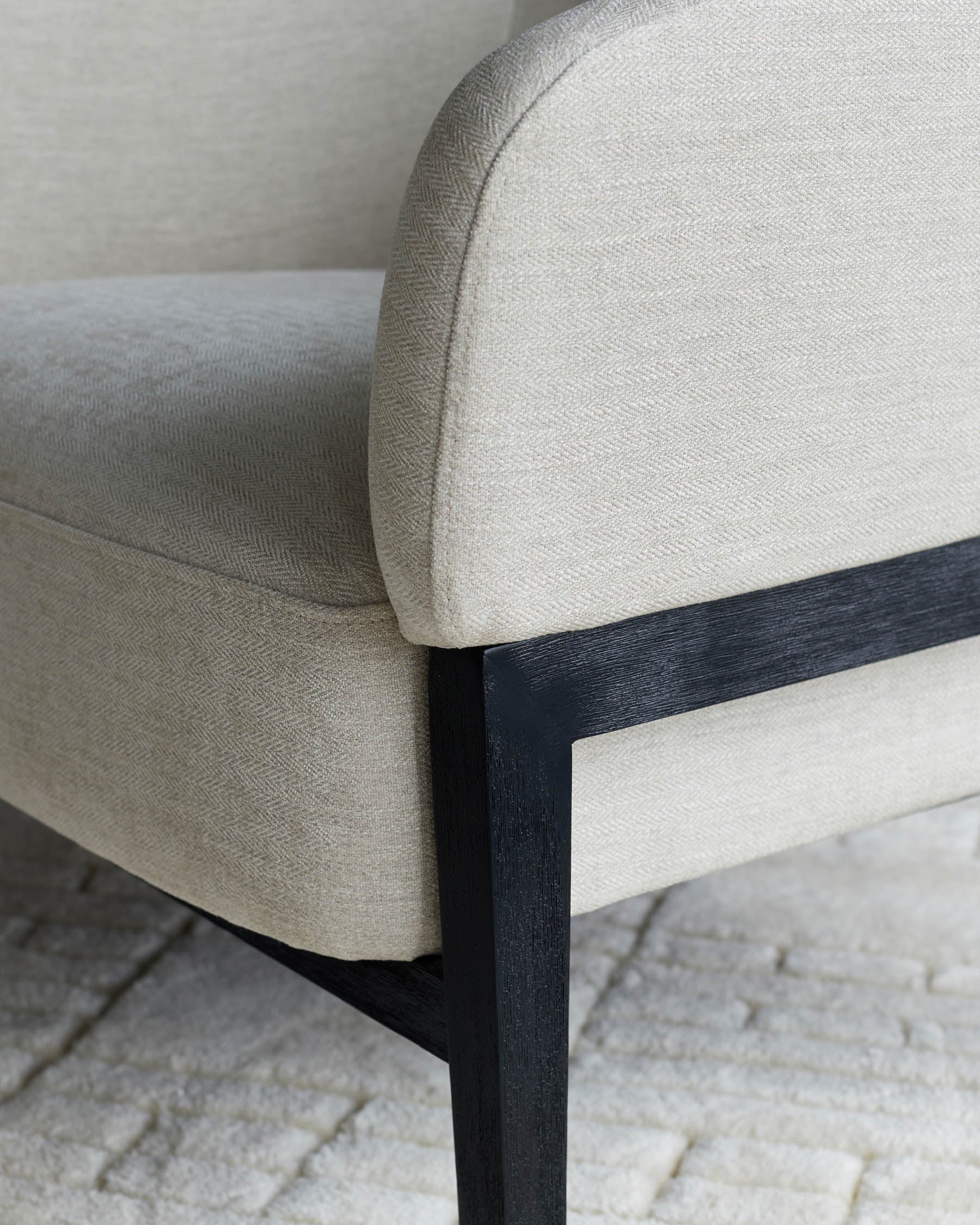 Fauteuil d'appoint Parker en tissu ivoire