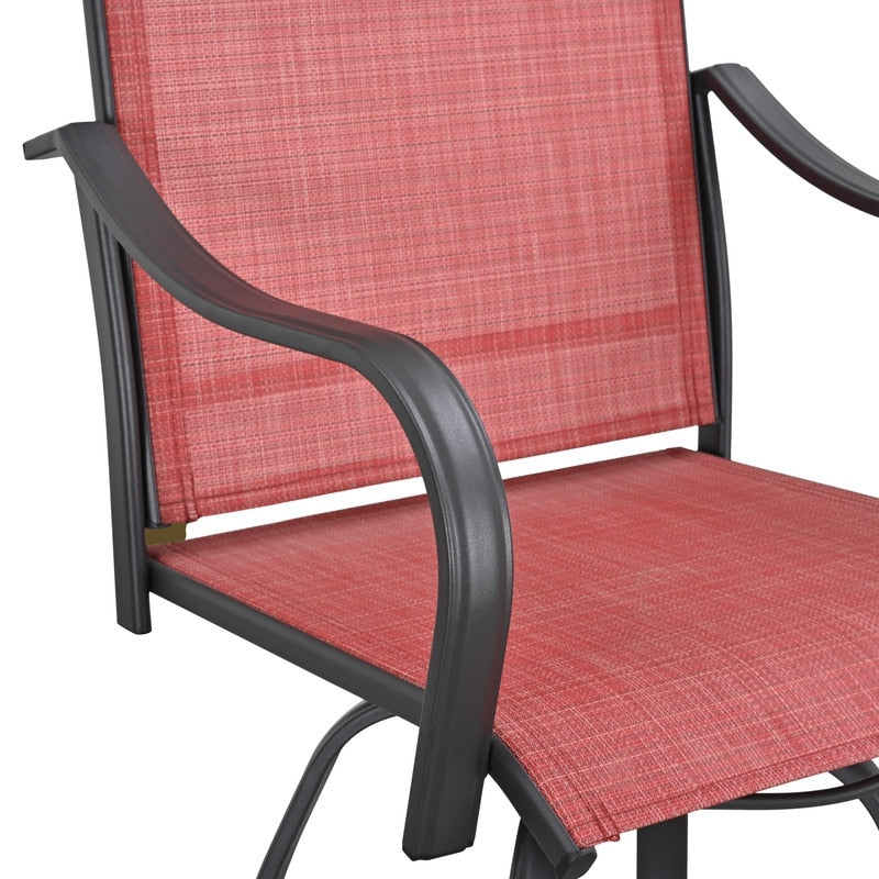 Chaise de bar pivotante à dossier haut en métal pour patio Festival (lot de 2)