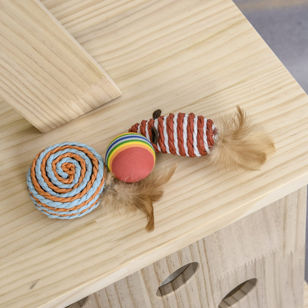 Arbre à chat à plusieurs niveaux PawHut avec griffoir recouvert de sisal, activités pour chatons et coussin moelleux de luxe