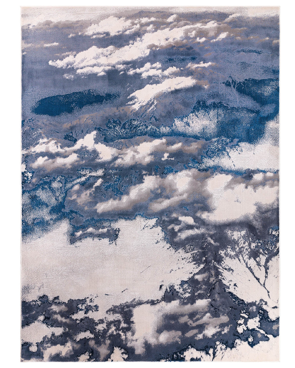 Petit tapis texturé bleu marine foncé Perla