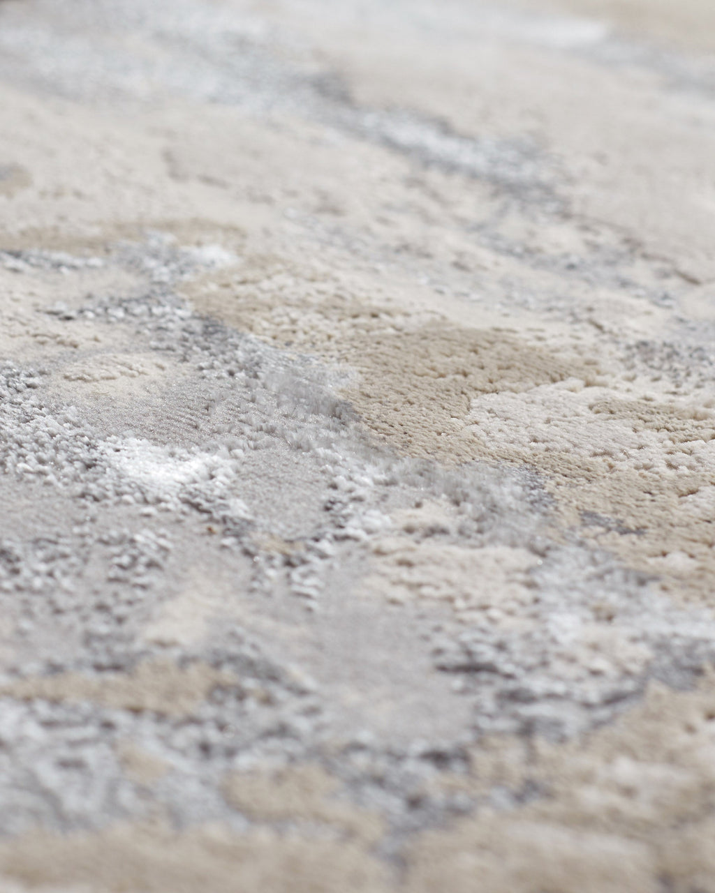 Tapis de couloir texturé argenté doux Perla