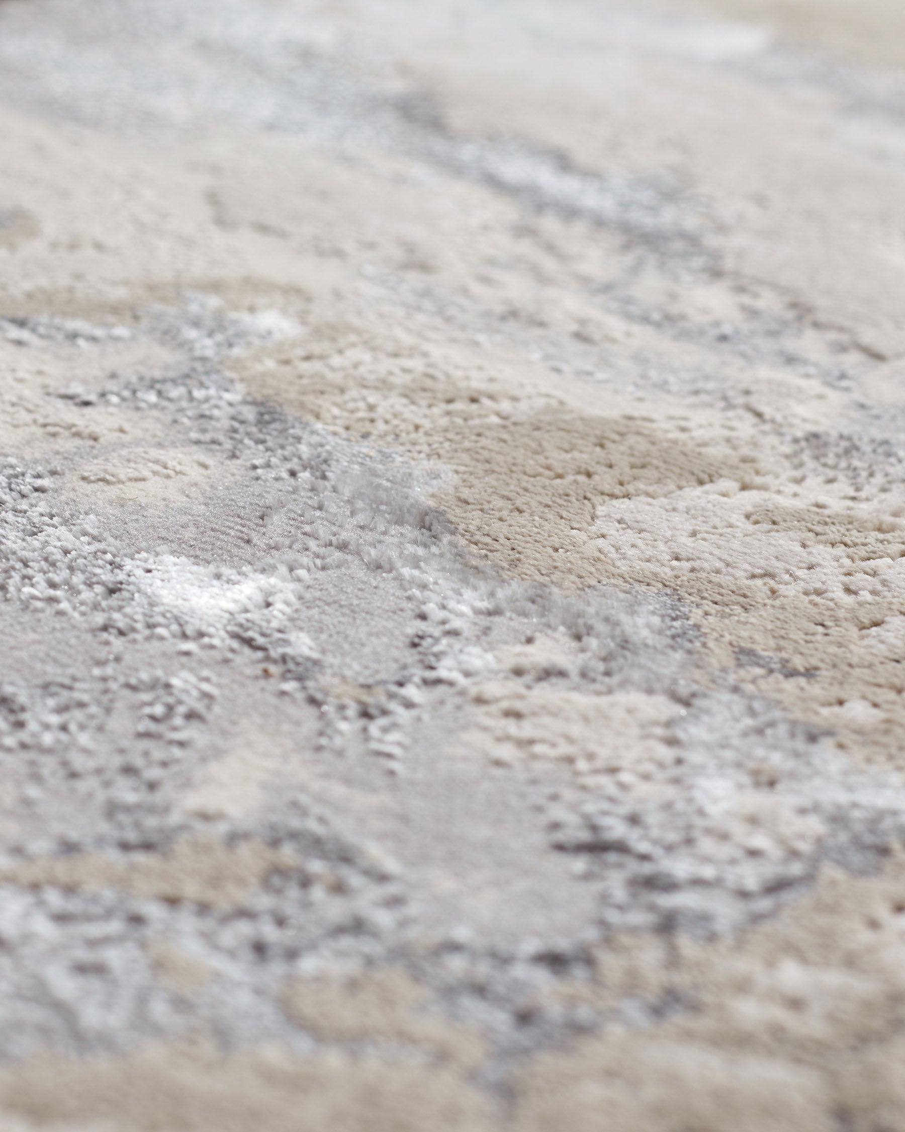 Tapis de couloir texturé argenté doux Perla