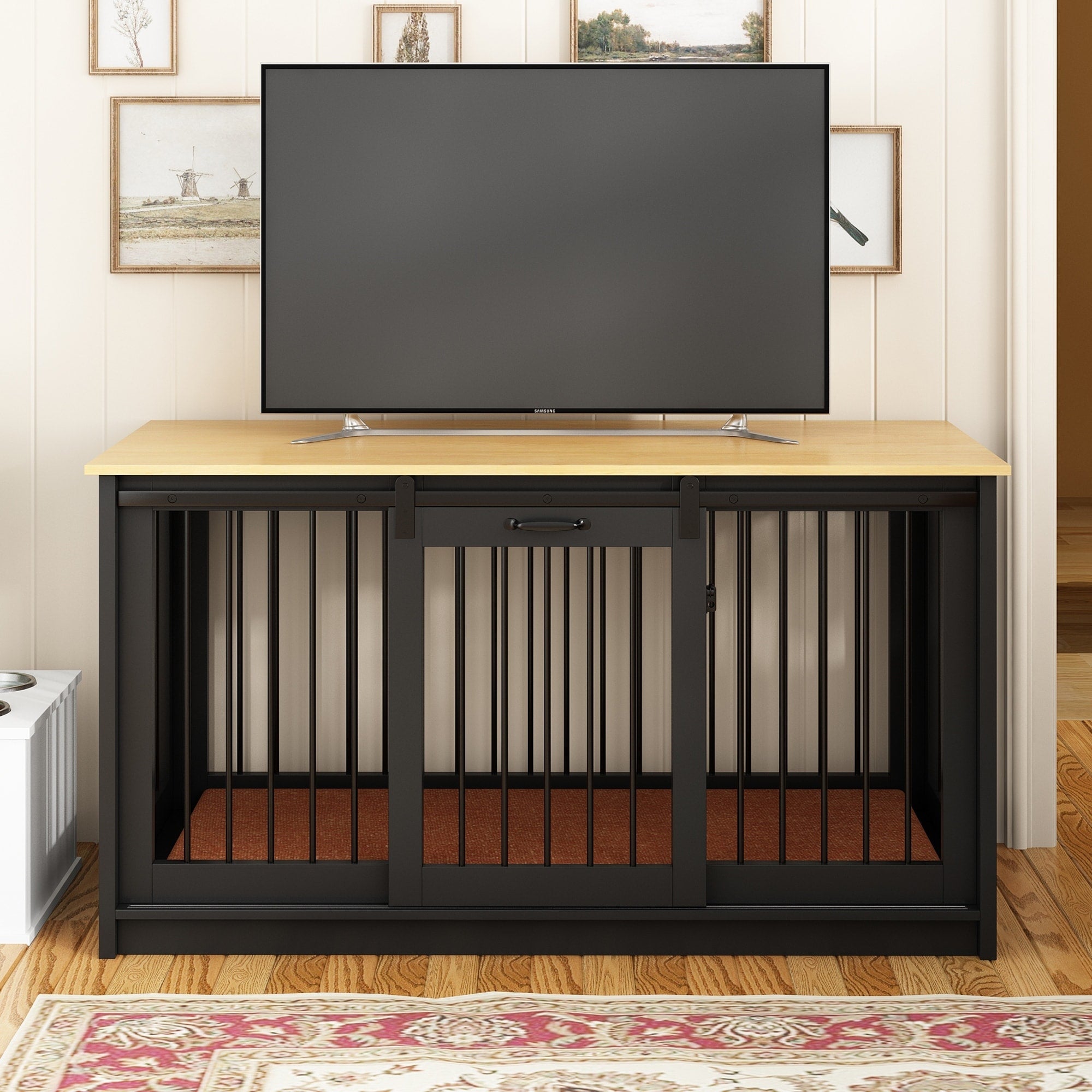 Cage pour chien élégante et robuste avec renfort en tube de fer