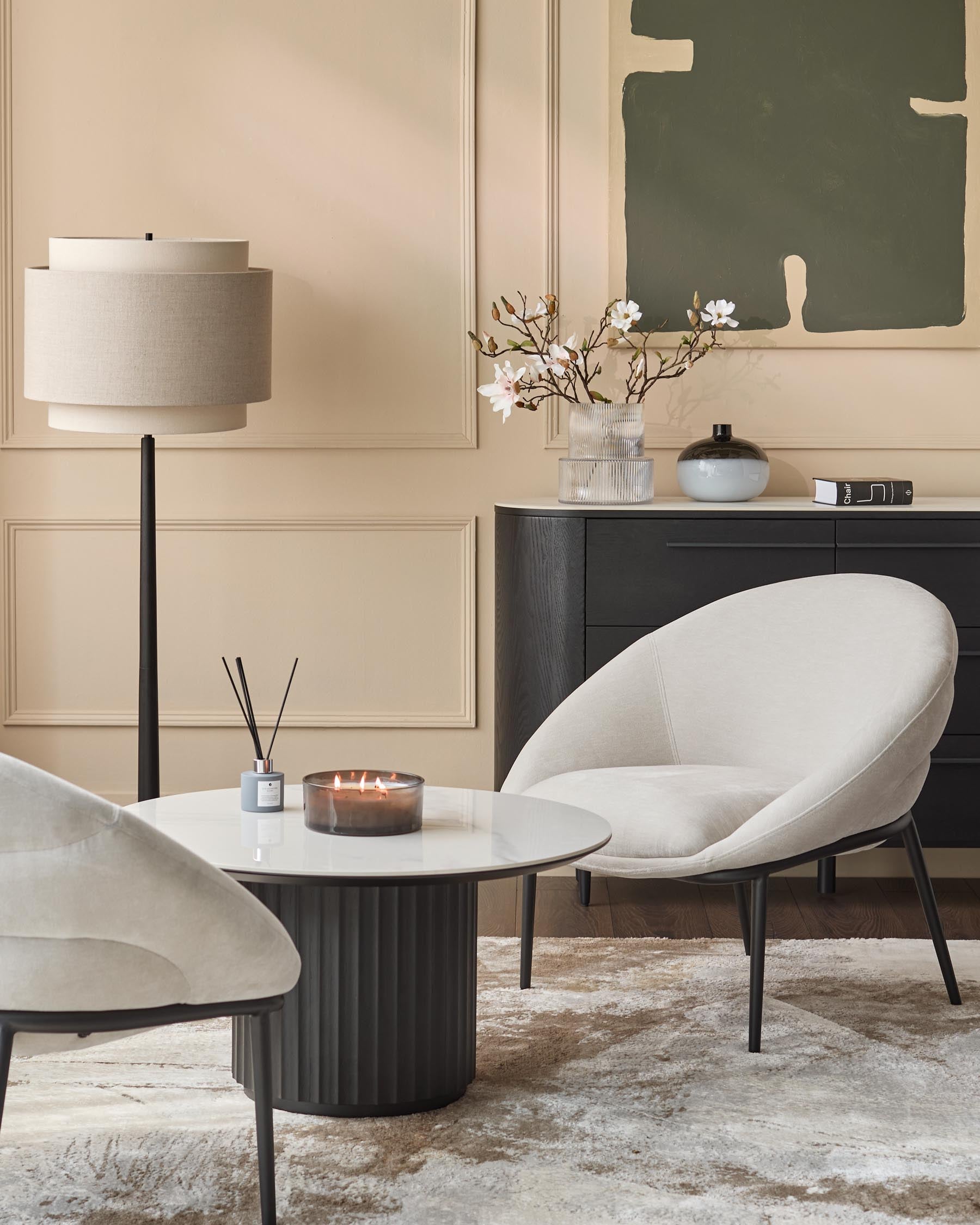 Fauteuil cocktail Phoebe en tissu gris