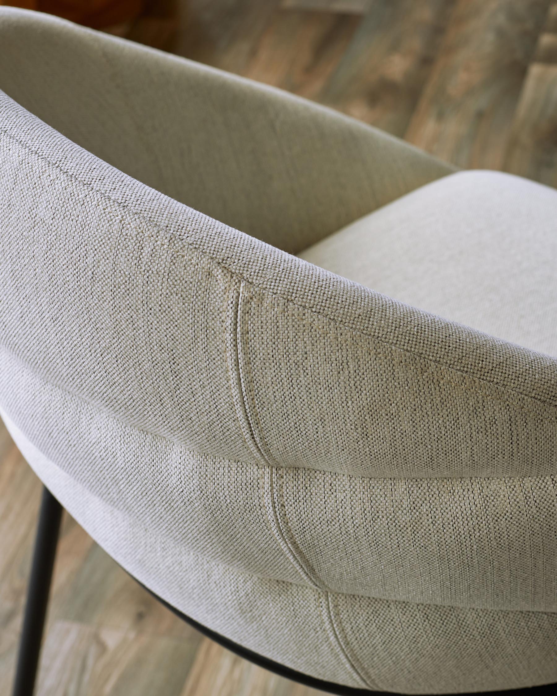 Chaise de salle à manger Phoebe en tissu bicolore ivoire