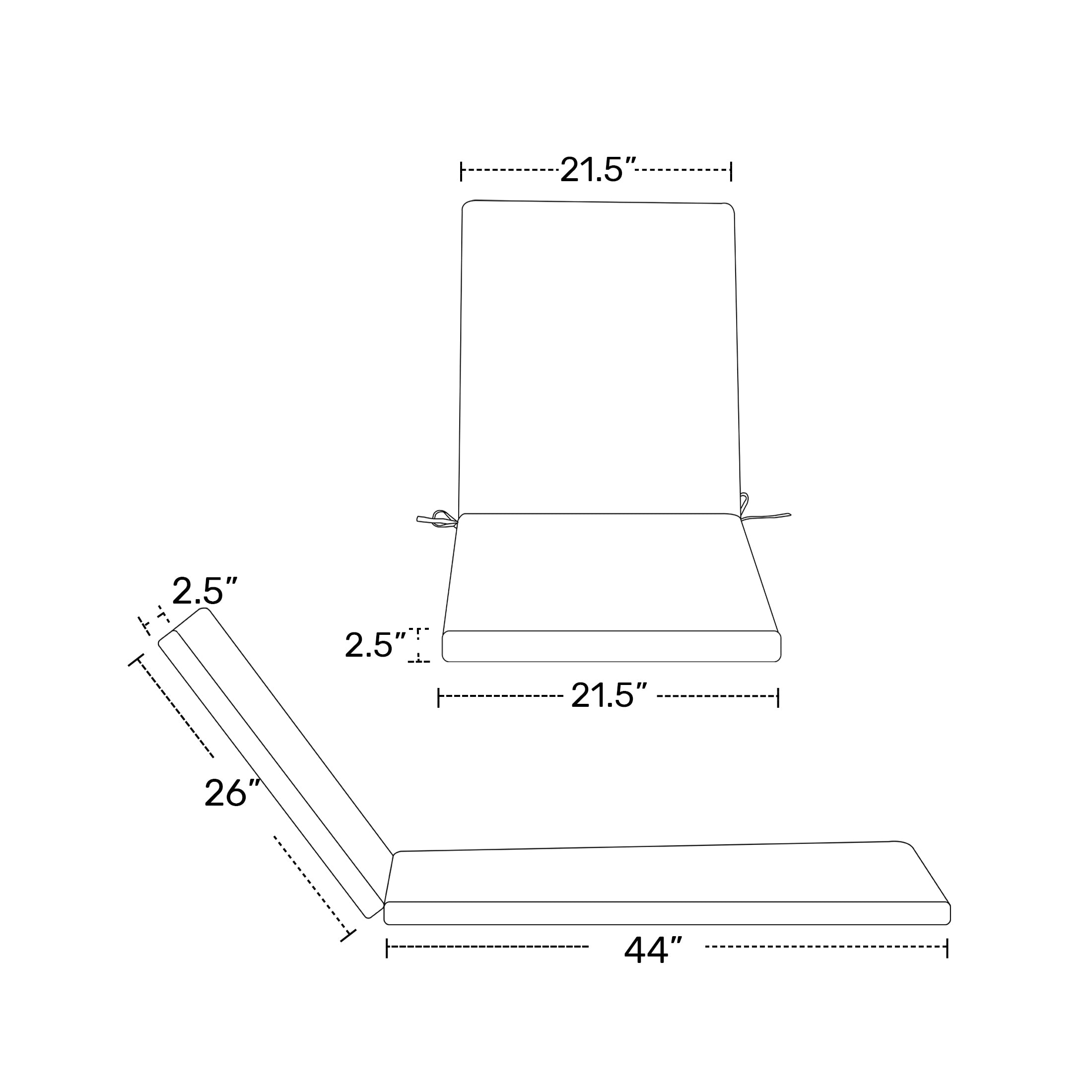 Coussins de chaise longue d'extérieur Polytrends résistants à la décoloration et toutes saisons (lot de 2)