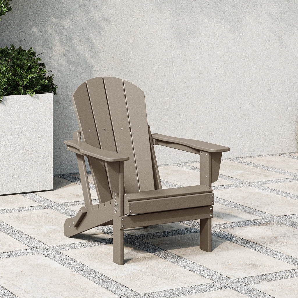 Chaise pliante Adirondack Polytrends Laguna résistante à la décoloration et aux intempéries pour patio extérieur