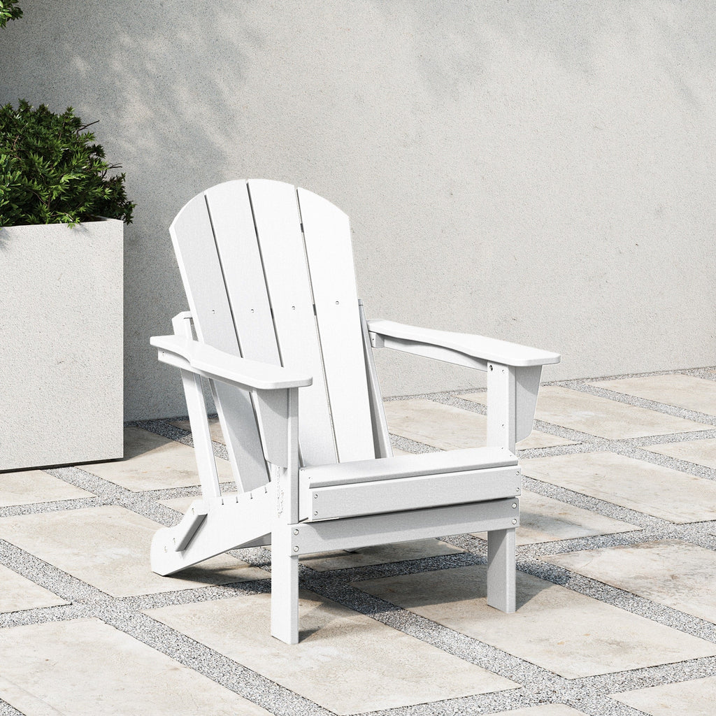 Chaise pliante Adirondack Polytrends Laguna résistante à la décoloration et aux intempéries pour patio extérieur