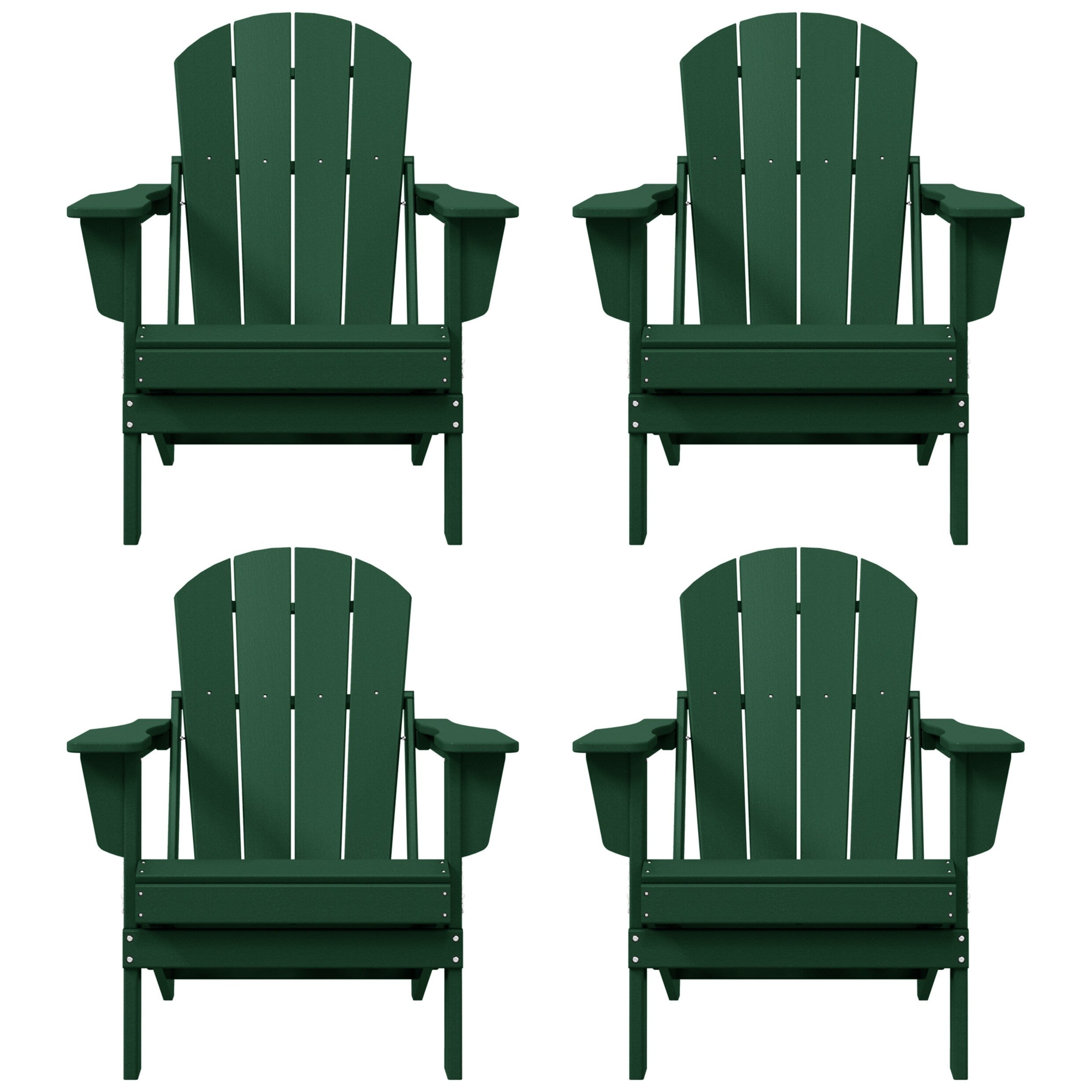 Chaises pliantes Adirondack Polytrends Laguna résistantes aux intempéries (lot de 4)