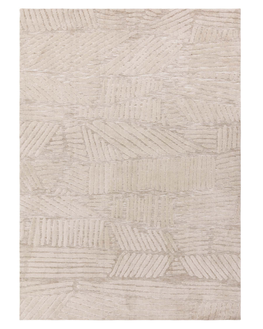 Grand tapis texturé couleur crème porcelaine