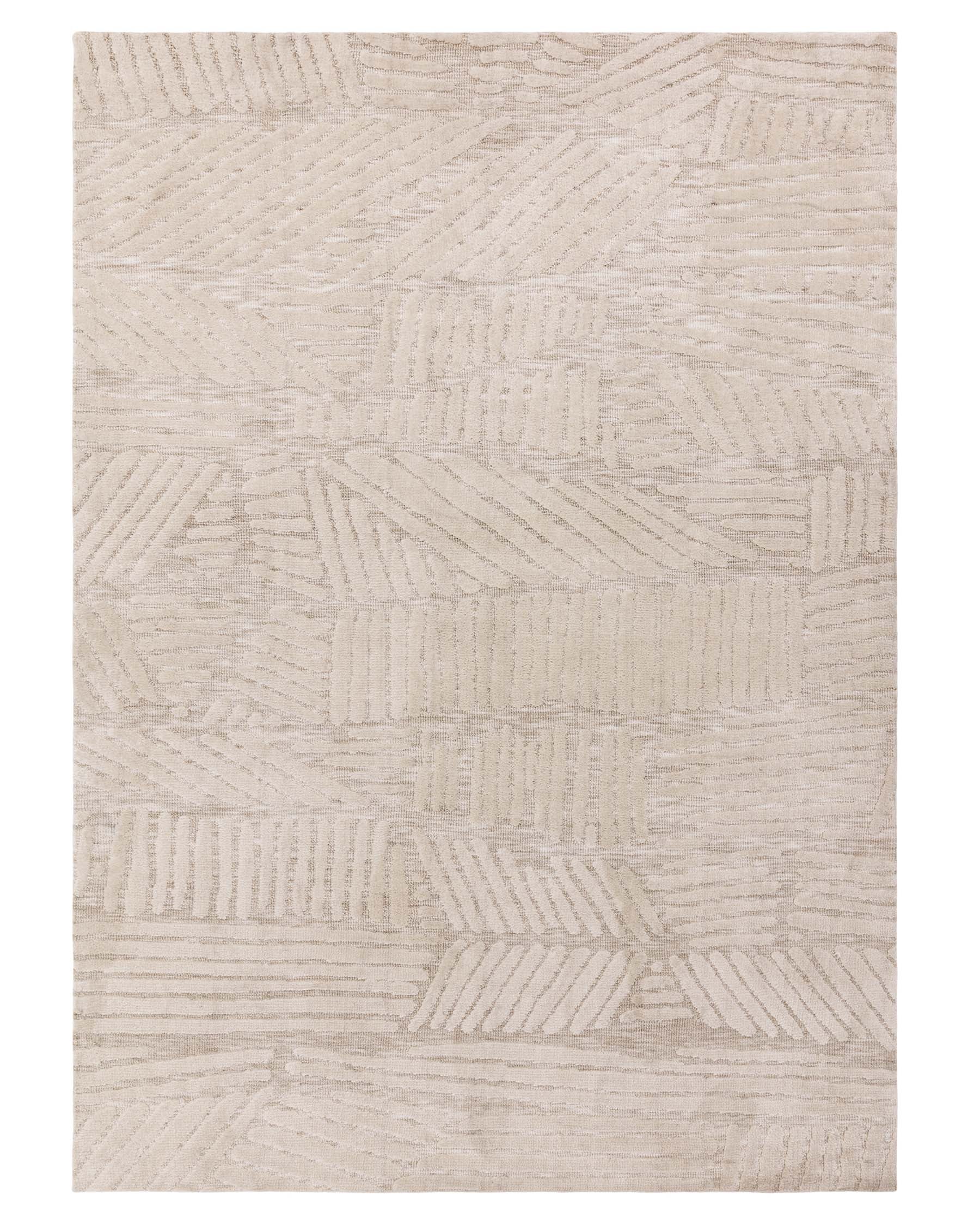 Grand tapis texturé couleur crème porcelaine